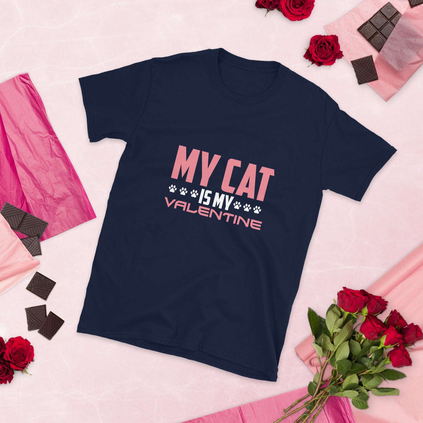 Cat is my Valentine - Sleeve Unisex T-Shirt