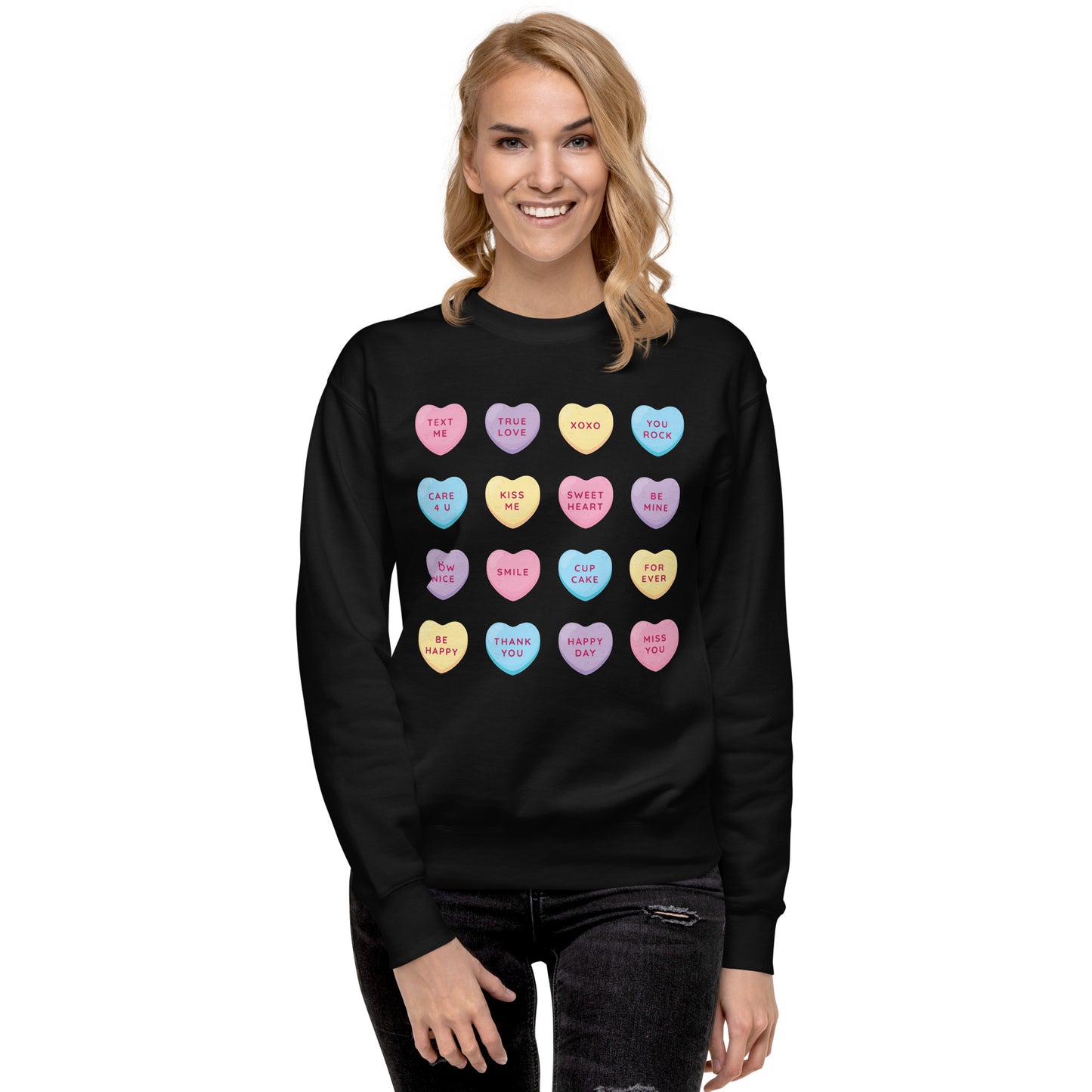 Valentine Candy Hearts - Premium Sweatshirt