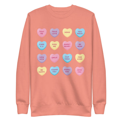 Valentine Candy Hearts - Premium Sweatshirt